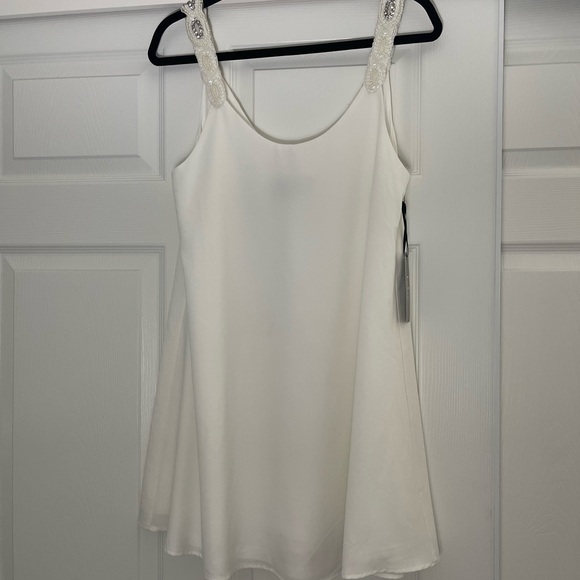 Lulus white dress with beaded detailing on straps - Picture 1 of 5